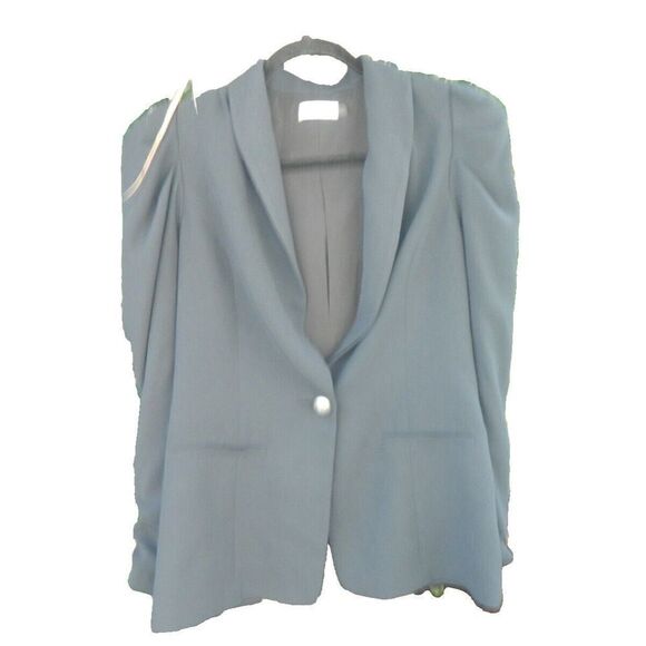 Ramy Brook Blazer Size 4 Black Puff Sleeve Fully Lined‎ Long Line Blazer - Picture 6 of 16